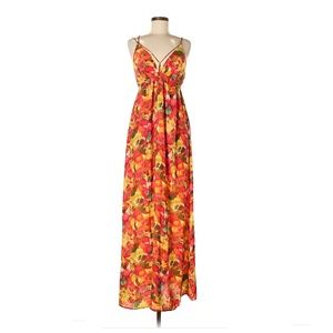 BB Dakota Orange Floral Print Maxi Dress i…